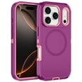 thumbnail image 1 of I-HONVA Compatible with iPhone 17 Pro Max Magnetic Case,3-Layer Drop Protection Anti-Slip Bumper Rugged Shockproof Dustproof Protection 6.9 inch Phone Case,Purple Pink, 1 of 7