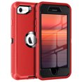 thumbnail image 1 of I-HONVA For iPhone SE 2020 Case,3-Layer Military Grade Drop Protection Anti-Slip Bumper Rugged Shockproof Dustproof Protection 4.7 inch Phone Case,Red Black, 1 of 7