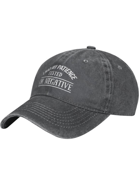 I Had My Patience Tested I'm Negative Slogan Cowboy Hats Unisex Adjustable Baseball Caps Deep Heather