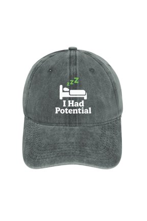 I Had Potential Gray Baseball Cap 100% Cotton Hats for Men Hats for Women