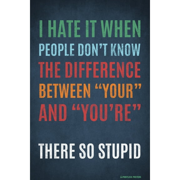 I Hate It When People Don't Know The Difference Grammar Poster by Pointless Posters