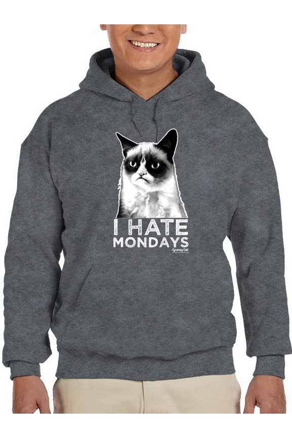 I Hate Mondays Grumpy Cat Hoodie Men -T-Line Designs, Male Small