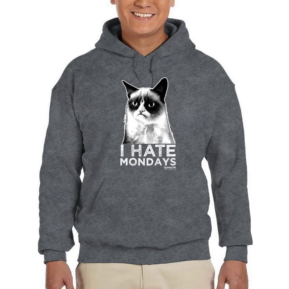 I Hate Mondays Grumpy Cat Hoodie Men -T-Line Designs, Male XX-Large