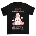 thumbnail image 1 of I Hate Morning People And Morning And People Easter Egg Bunny Rabbit Tee, 1 of 2