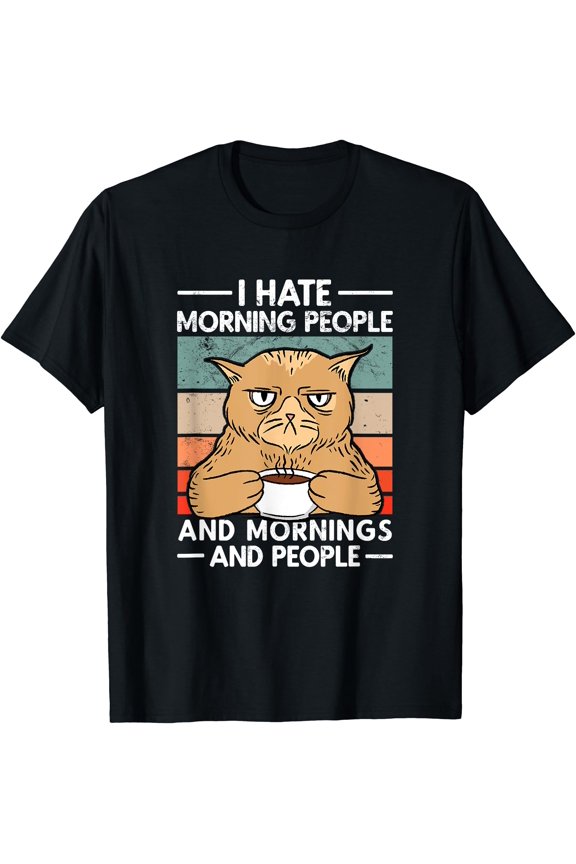 I Hate Morning People Mornings People T-Shirt , Vintage T-Shirt