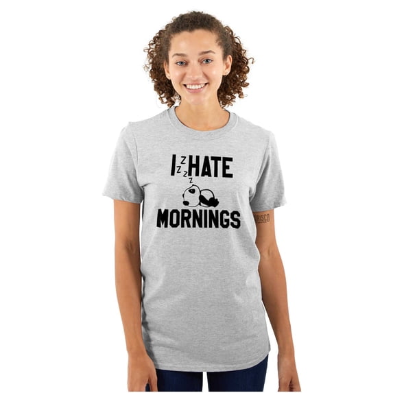 I Hate Mornings Sleeping Panda Men's Graphic T Shirt Tees Brisco Brands L