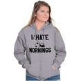 thumbnail image 1 of I Hate Mornings Sleeping Panda Zip Up Hoodie Men's Women's Brisco Brands S, 1 of 5