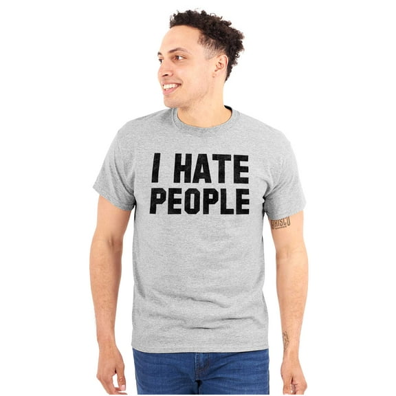 I Hate People Awkward Antisocial Plus Size Crewneck Graphic Tee Shirt Brisco Brands 3X