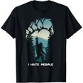 thumbnail image 1 of I Hate People Bigfoot Footprint T-Shirt men and women can wear, black, white, gifts, 1 of 4
