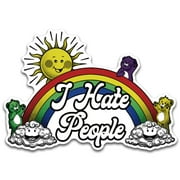 I Hate People Decal Premium Vinyl Die Cut UV Coating Military Decals for Patriots | Outdoor/Indoor Stickers for Vehicles, Laptops, and Gears