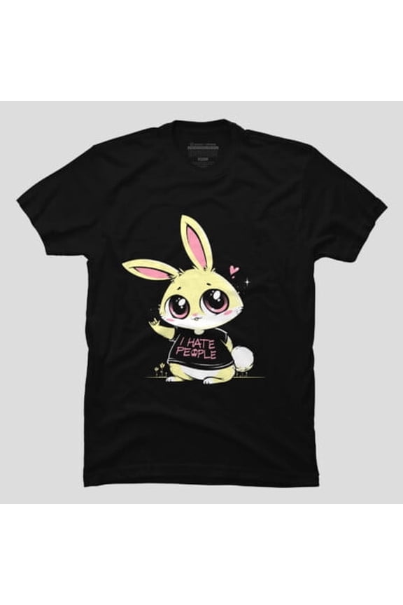 I Hate People Funny Bunny Animal Graphic, H15329 Unisex T-Shirt, Up to 5XL Available