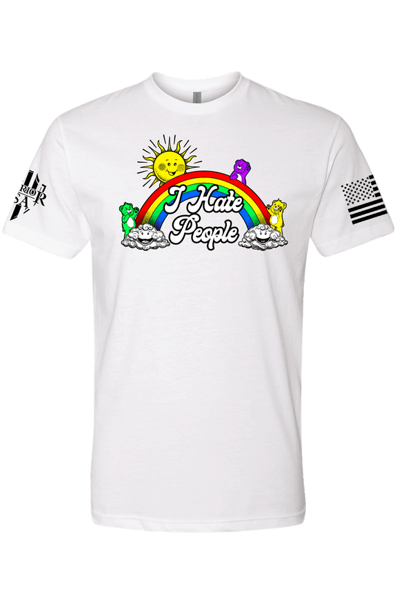 I Hate People by I Hate People Graphic T-Shirt, Cotton-Polyester Blend, (Medium) White, USA Made