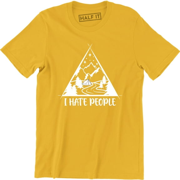 I Hate People Love Camping - Funny Mountain Hiking Retro Men's T-Shirt