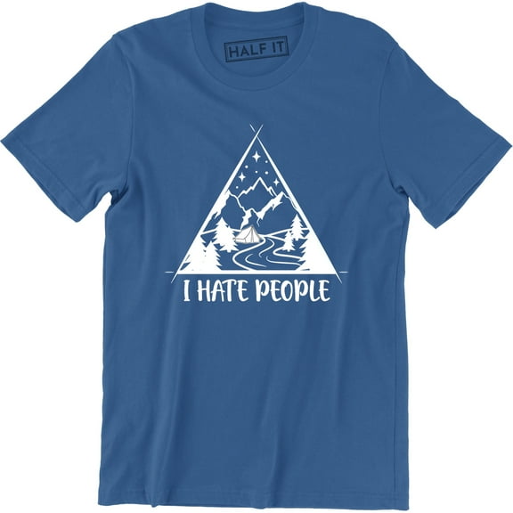 I Hate People Love Camping - Funny Mountain Hiking Retro Men's T-Shirt