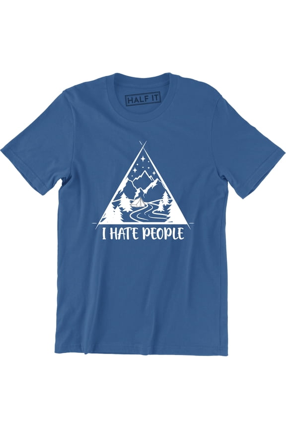 I Hate People Love Camping - Funny Mountain Hiking Retro Men's T-Shirt