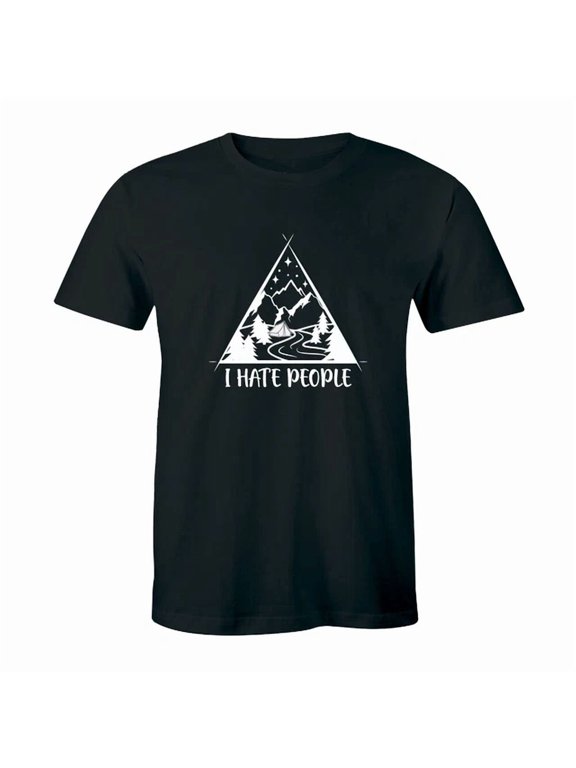 I Hate People Love Camping Mountain Hiking Retro Men's Everyday Style For Celebrations T-Shirt, Size S-5XL