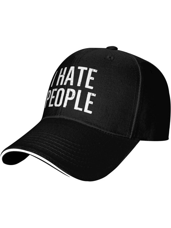 I Hate People Original Classic Trucker Hat Men Women Low Profile Baseball Cap Dad Hat Adjustable,Black