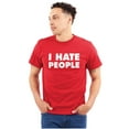 thumbnail image 1 of I Hate People Sarcastic Cynical Humor Plus Size Crewneck Graphic Tee Shirt Brisco Brands 3X, 1 of 5