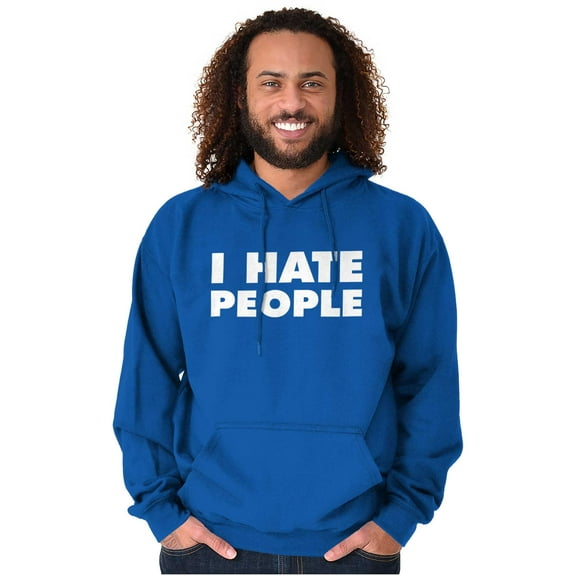 I Hate People Sarcastic Cynical Humor Unisex Plus Fleece Graphic Hoodie Brisco Brands 3X