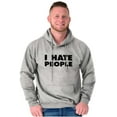 thumbnail image 1 of I Hate People Sarcastic Cynical Humor Unisex Plus Fleece Graphic Hoodie Brisco Brands 4X, 1 of 5