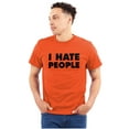 thumbnail image 1 of I Hate People Sarcastic Cynical Humor Plus Size Crewneck Graphic Tee Shirt Brisco Brands 2X, 1 of 5