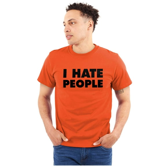 I Hate People Sarcastic Cynical Humor Plus Size Crewneck Graphic Tee Shirt Brisco Brands 2X