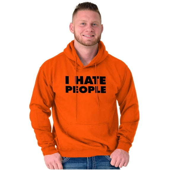 I Hate People Sarcastic Cynical Humor Unisex Plus Fleece Graphic Hoodie Brisco Brands 2X