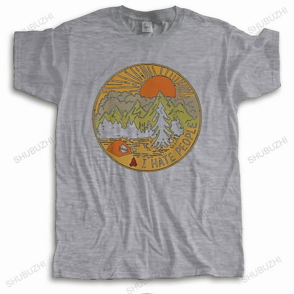 I Hate People T Shirt Love Camping T-shirt Funny Hiking Retro Tshirt Digital Print Unisex Comfortable Summer Tee  Cotton Top