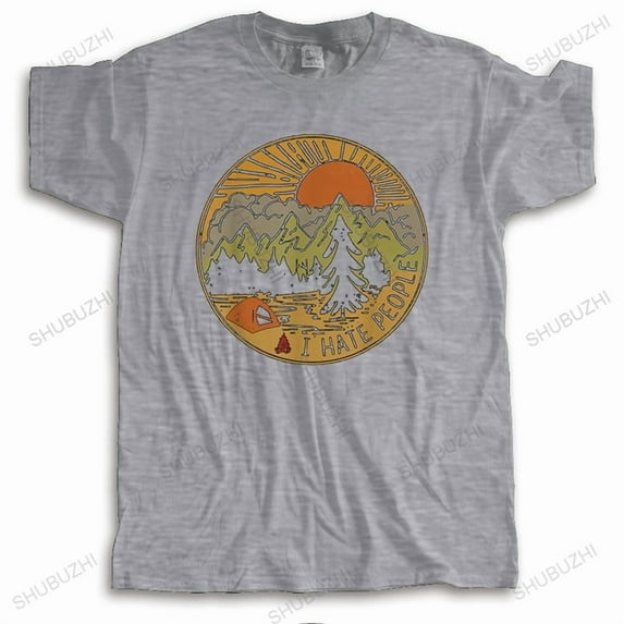 I Hate People T Shirt Love Camping T-shirt Funny Hiking Retro Tshirt Digital Print Unisex Comfortable Summer Tee Cotton Top