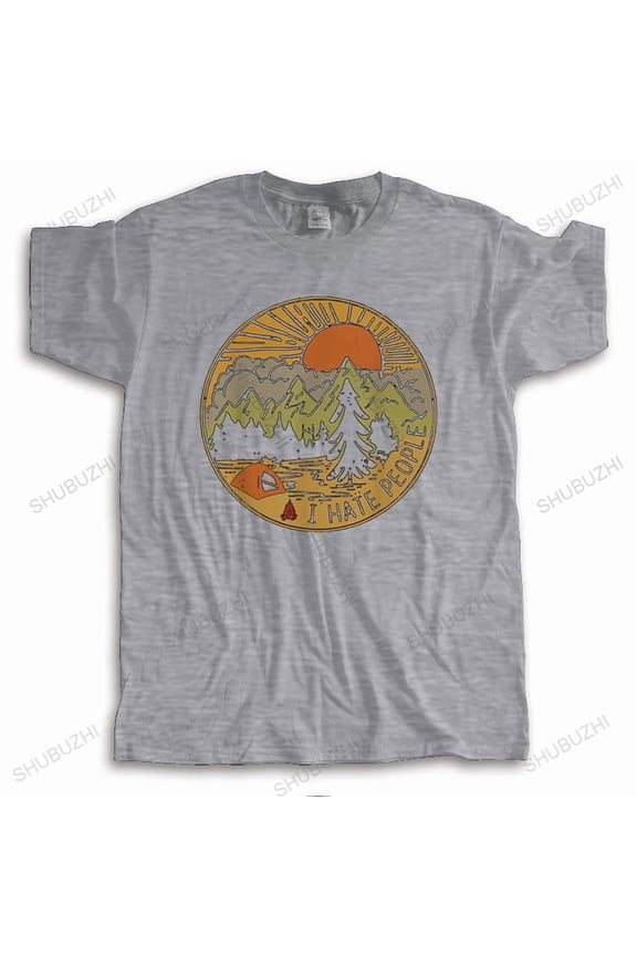 I Hate People T Shirt Love Camping T-shirt Funny Hiking Retro Tshirt Digital Print Unisex Comfortable Summer Tee Cotton Top