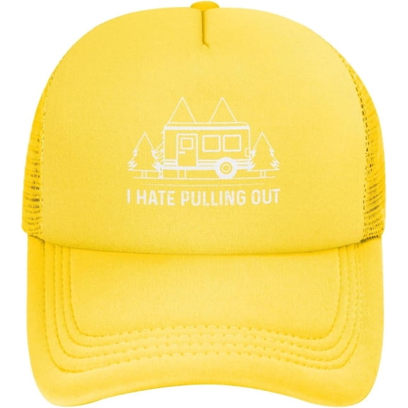 I Hate Pulling Out Beach Trucker Hats for Women Sun Hats Mesh Uv Protection for Outdoor Sports Black