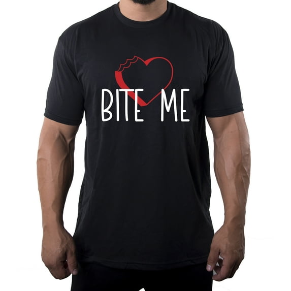 I Hate Valentine's Day shirts, Men Crew Neck T-Shirts Stupid Cupid Graphic Tee - Bite Me
