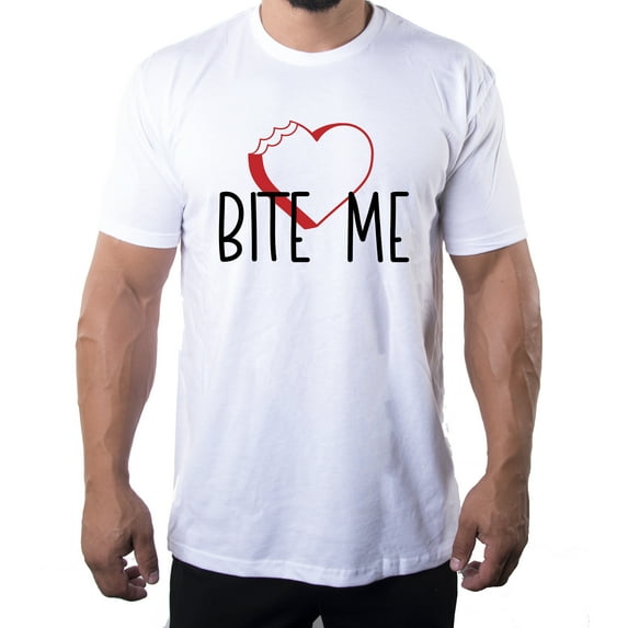 I Hate Valentine's Day shirts, Men Crew Neck T-Shirts Stupid Cupid Graphic Tee - Bite Me