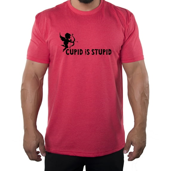 I Hate Valentine's Day shirts, Men Crew Neck T-Shirts Stupid Cupid Graphic Tee - Cupid is Stupid