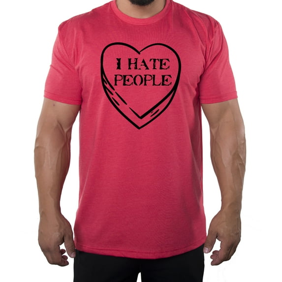 I Hate Valentine's Day shirts, Men Crew Neck T-Shirts Stupid Cupid Graphic Tee - I Hate People