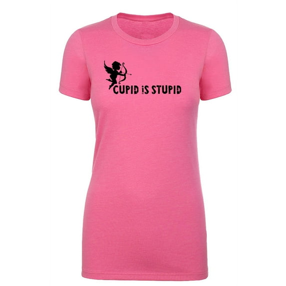 I Hate Valentine's Day shirts, Woman Crew Neck T-Shirts Stupid Cupid Graphic Tee - Cupid is Stupid