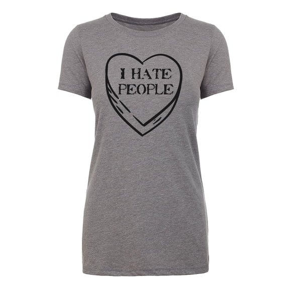 I Hate Valentine's Day shirts, Woman Crew Neck T-Shirts Stupid Cupid Graphic Tee - I Hate People