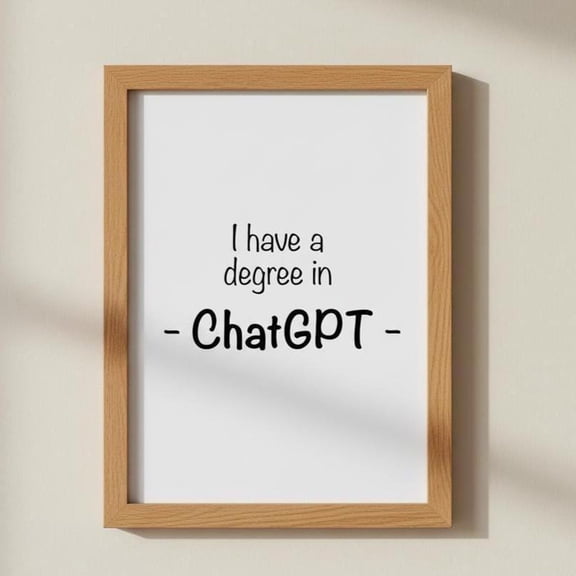 I Have A Degree In Chatgpt | Quote Print | Tech Enthusiast Home Office Decor, Stretched Canvas Size 12x18
