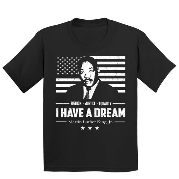 I Have A Dream Freedom Justice Equality MLK Jr Youth T-shirt, Youth M, Black