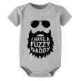 thumbnail image 1 of I Have A Fuzzy Daddy Newborn Girl Clothes Newborn Girl Outfit Short Sleeve Baby Boys Outfits White Unisex 0-3 Month Clothes, 1 of 2