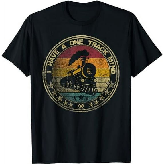 I Have A One Track Mind Train Retro Engine Model Railroad T-Shirt
