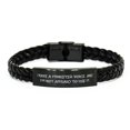 thumbnail image 1 of I Have a Minister Voice. And. Minister Braided Leather Bracelet, Cool Minister Gifts, Engraved Bracelet For Colleagues from Boss, Birthday present for minister, Gift ideas for ministers, Unique gifts, 1 of 1
