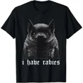 thumbnail image 1 of I Have Rabies Bat Vintage Style Dark Humor Art Unisex T-Shirt, up to size 5XL, 1 of 2