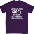 thumbnail image 1 of I Have Selective Hearing T-Shirt Funny Rude Sarcastic Humor Text Tee - Purple, 2XL, 1 of 1
