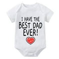 thumbnail image 1 of I Have The Best Dad Ever Newborn Baby Girl Outfits Short Sleeve Bring Home Baby Boy Outfit Newborn White Girl Romper, 1 of 2