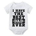 thumbnail image 1 of I Have The Best Dad Ever Outfit Baby Girl Short Sleeve Unisex Baby Outfit White Romper 3-6 Months Girl, 1 of 2