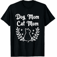 thumbnail image 1 of I Have Two Titles Dog Mom And Cat Mom Graphic Crew Neck Short Sleeve T-Shirts (Men's, Women's), 1 of 4