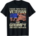 thumbnail image 1 of I Have Two Titles Veteran And Grumpy Father's Day Papa Gifts T-Shirt Black 4X-Large, 1 of 4