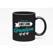 I Have an Awesome Grandson, Grandparent, Black 11oz Ceramic Mug