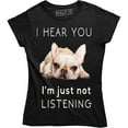 thumbnail image 1 of I Hear You I'm Just Not Listening - Pitbull Dog Lover Women's Tee Shirt, 1 of 4